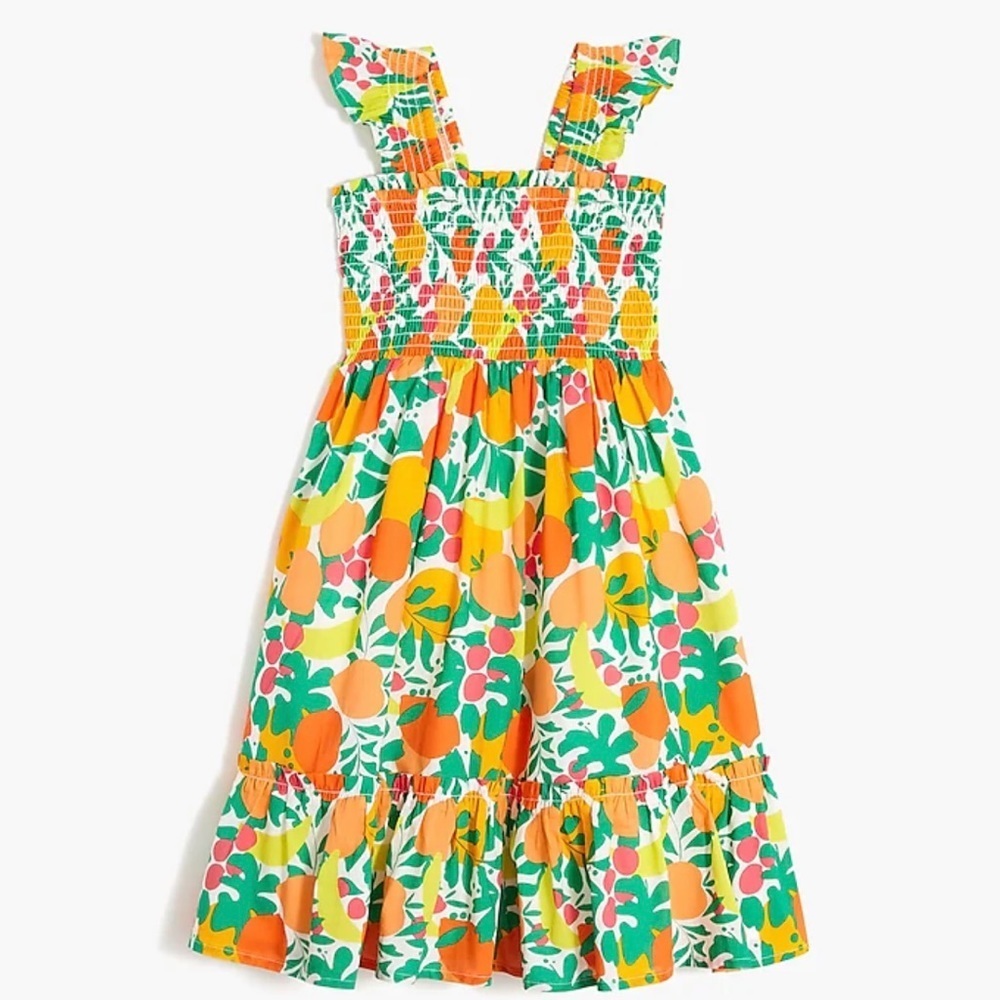 J.Crew Girls' ruffle-sleeve tiered dress